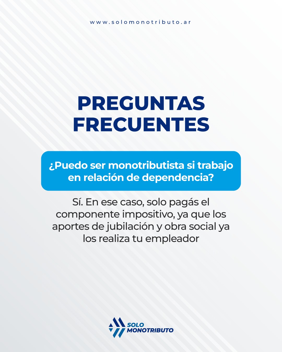 ¿Tenés dudas con el monotributo? 🤔
En Solo Monotributo te ayudamos a entender todo de manera fácil y sin vueltas.

Tu tranquilidad empieza con nosotros.

📲 Escribinos.
11-5155-4233

📧 info@solomonotributo.ar

📬 Mensaje privado

#monotributo #afip #contador #contabilidad #autónomo #impuestos #facturas #recategorizacion #altamonotributo #bajamonotributo #moratoria #plandepago #facturaelectronica #ingresosbrutos #asesoramientopersonalizado #asesoramientocontable #contadorpublico #deuda #banco #consejo #tarjetadecredito